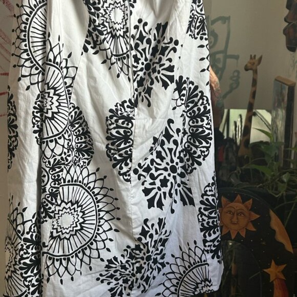 Elegant Black and White Patterned Halter Dress Medium by Majora - Picture 14 of 16